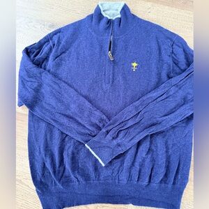 Ralph Lauren Men's XL Cashmere Blue Half-Zip Sweater